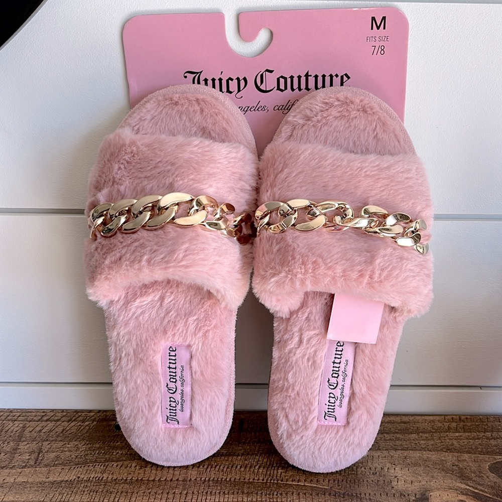 Juicy Couture Pink Cozy Slippers